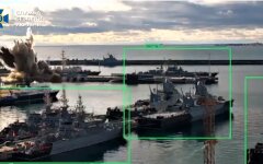 Удар по подлодке подводным дроном СБУ