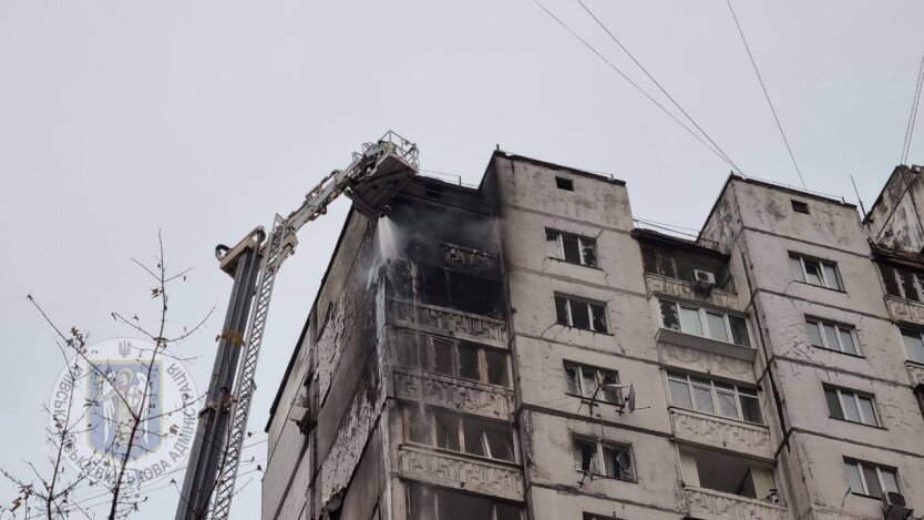 Падение обломков в Киеве