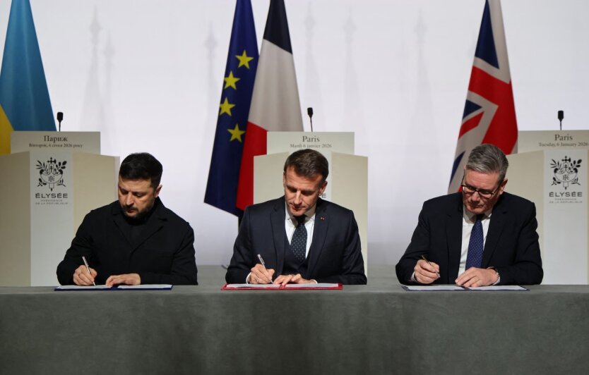 Владимир Зеленский, Эмманюэль Макрон и Кир Стармер