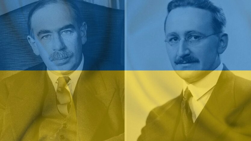 Экономисты Джон Мейнард Кейнс и Фридрих Хайек