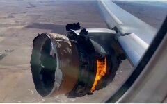 Boeing 777-200, Двигатель самолета загорелся над Колорадо, United Airlines