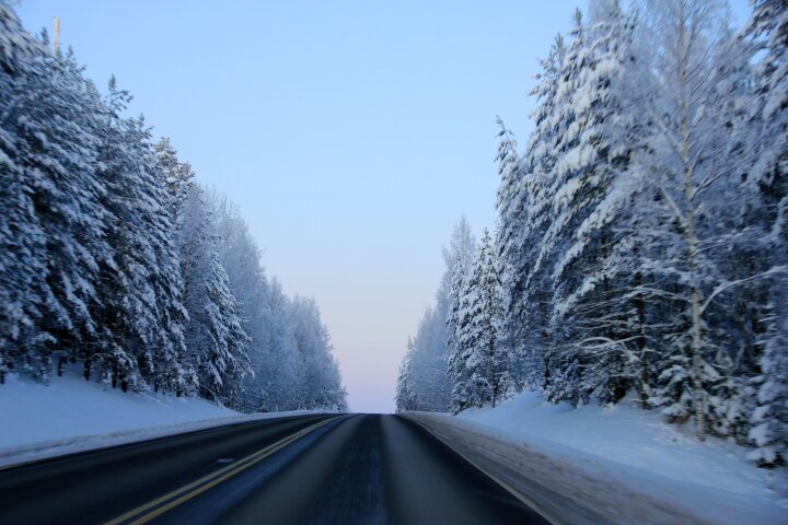 зимняя дорога зима