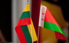 Флаги Беларуси и Литвы