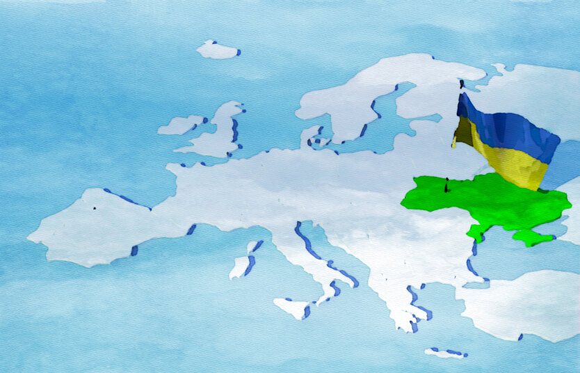 Украина на карте Европы