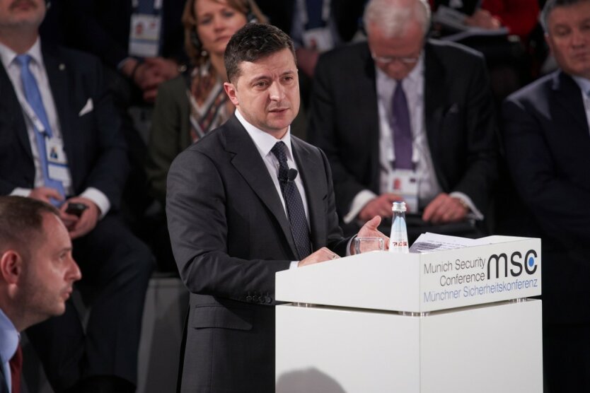 президент украины владимир зеленский на конференции в мюнхене по вопросам безопасности 15 февраля 2020 года
