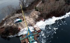 Реконструкция Оболонского острова, Киев, начало работ