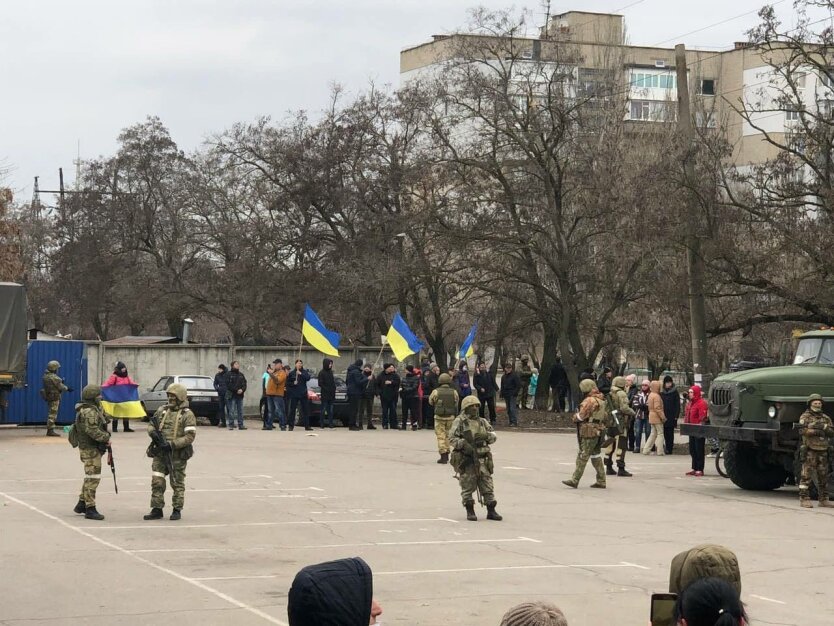 Митинги в Бердянске против оккупантов