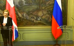 Злизабет Трасс в Москве, пресс-конференция