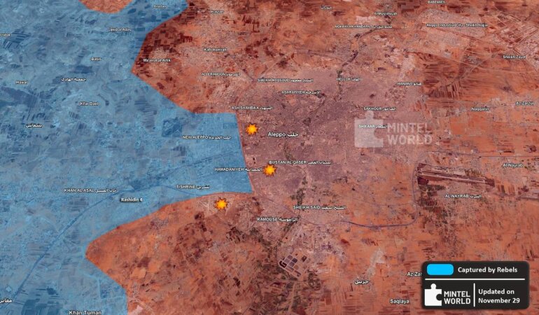 Наступление на Алеппо, карта