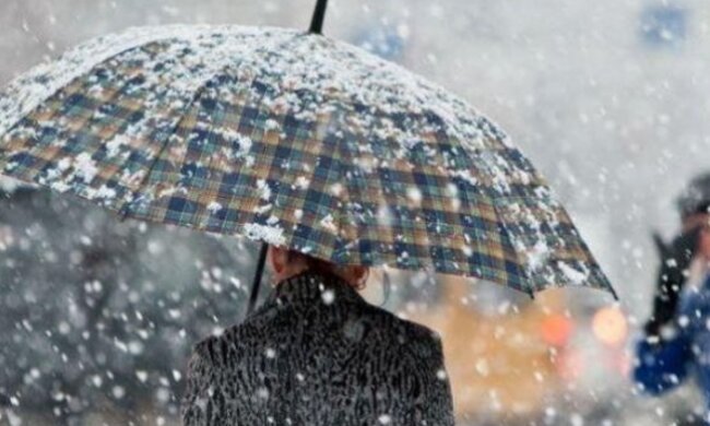 Мокрый снег в Украине