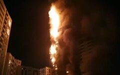 В Арабских Эмиратах загорелся 47-этажный небоскрёб: видео