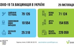 Статистика по коронавирусу на утро 30 ноября, коронавирус в Украине
