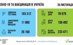 Статистика по коронавирусу на утро 1 декабря, коронавирус в Украине