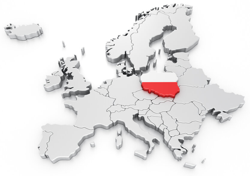 Польша на карте Европы