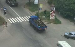 Колонна боевиков в Донецке