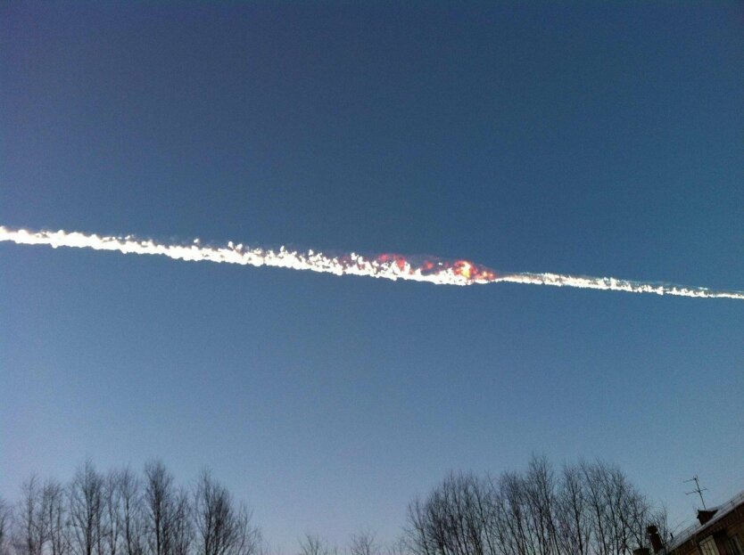 Фото метеорита в Челябинске