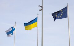 Прапори України, ЄС та Фінляндії