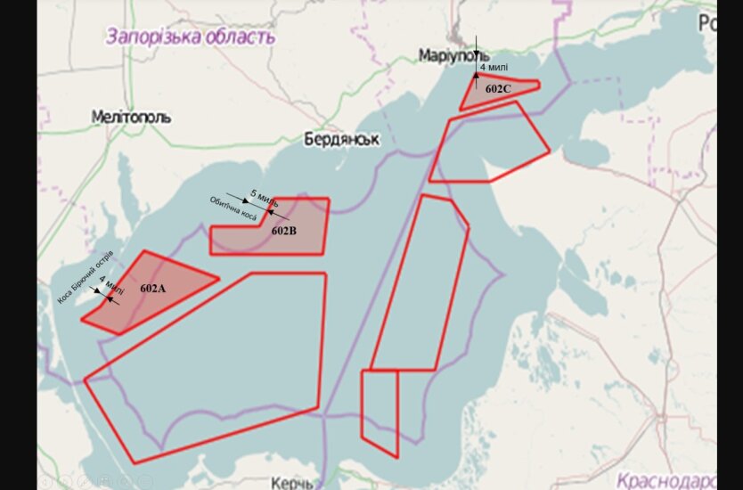 Карта Минобороны, район Азовского моря, декабрь 2021