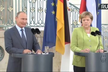 Владимир Путин и Ангела Меркель, телефонный разговор, эскалация на востоке Украины