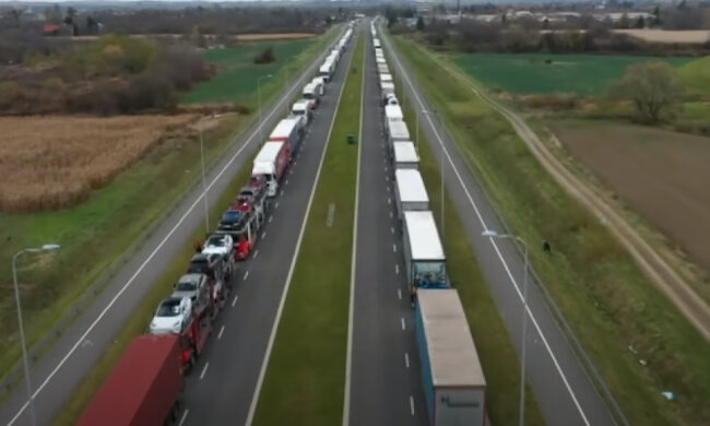 Протесты польских перевозчиков на границе с Украиной