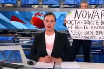 Антивоенный протест на Первом канале РФ