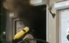 Одесса,Пожар в ПриватБанке, в Одессе горело отделение ПриватБанка