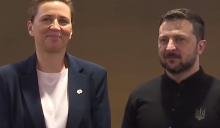 Метте Фредериксен и Владимир Зеленский